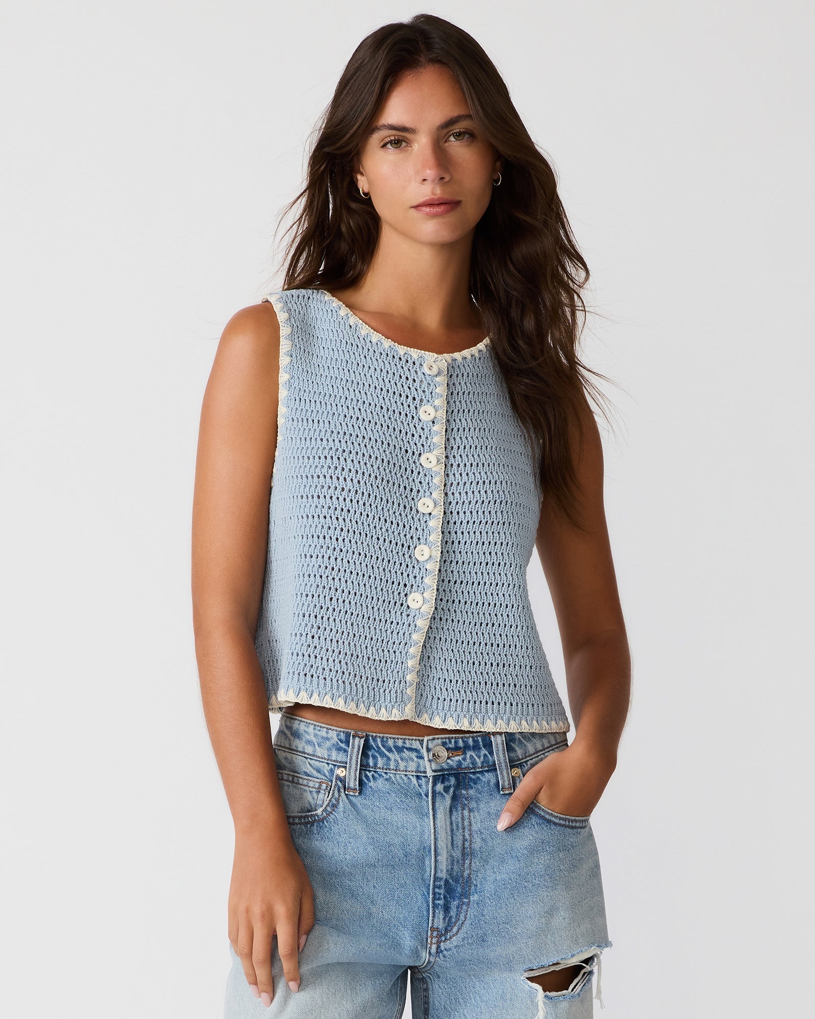 ANNYA SWEATER VEST BLUE ICE