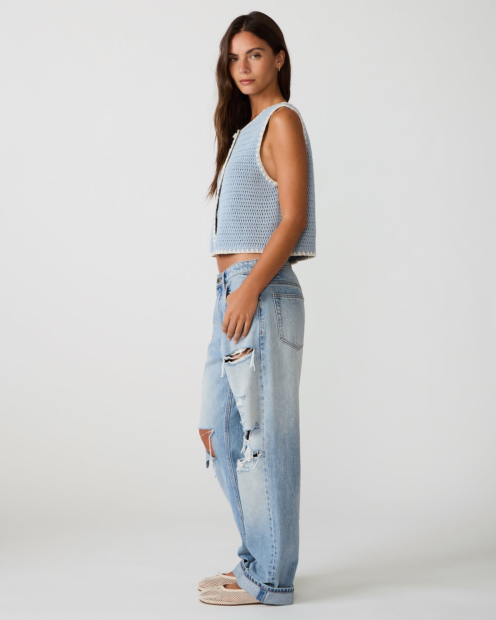 ANNYA SWEATER VEST BLUE ICE