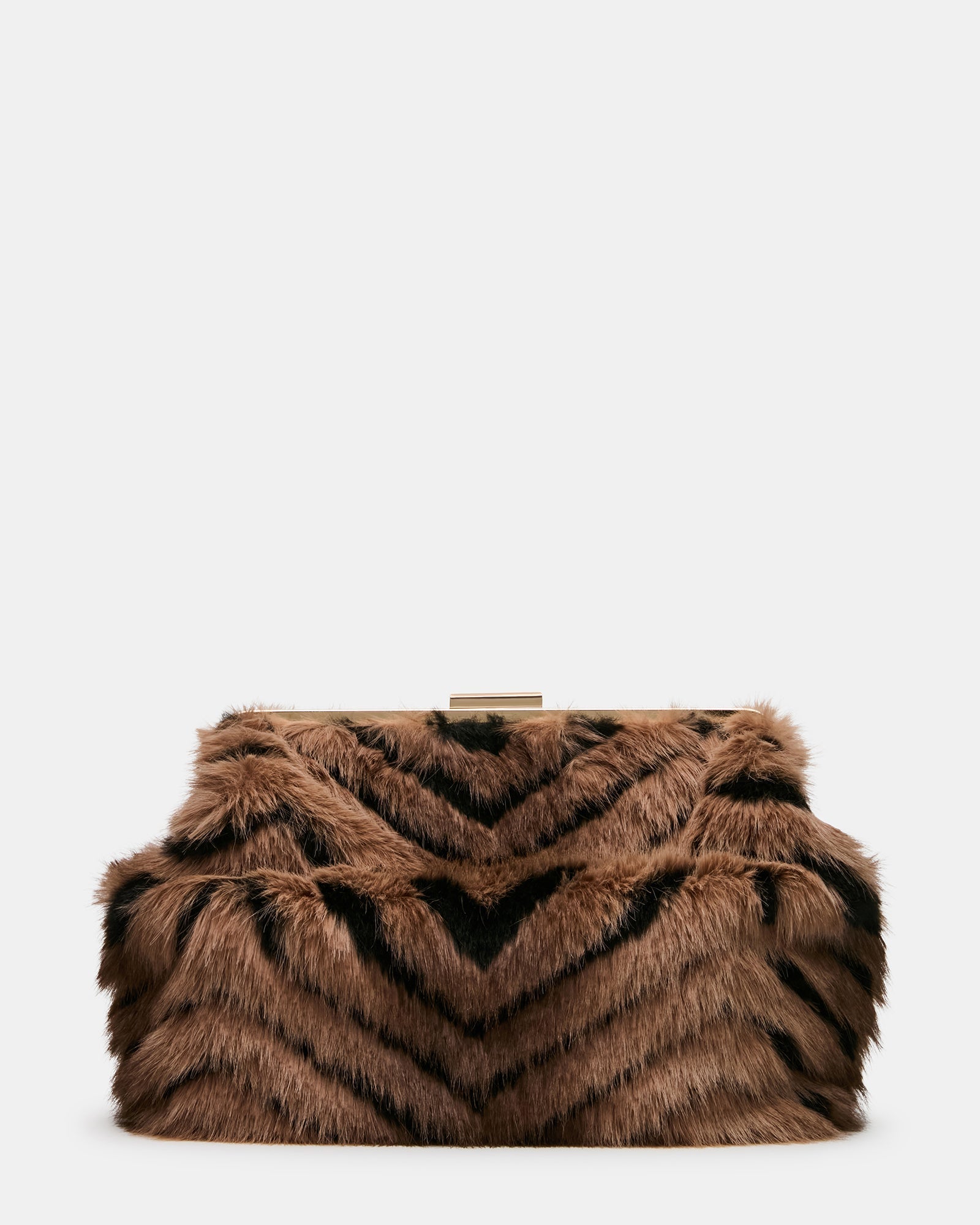 SEFINA FAUX FUR BAG BLACK/TAN