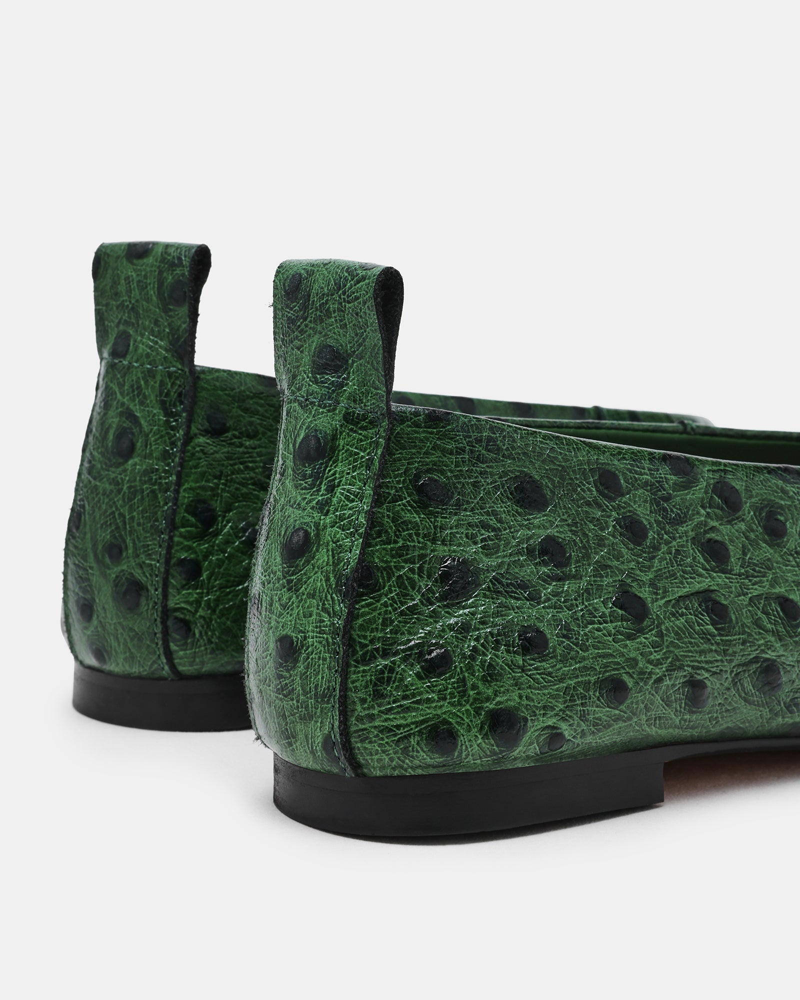 SWANKY OSTRICH GREEN LEATHER